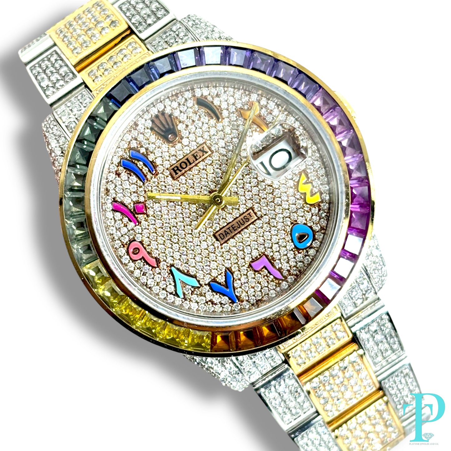 36MM ROLEX DATEJUST / ROSE GOLD TWO-TONE / 15.00CTW DIAMOND / 3.00CTW SAPPHIRE BEZEL / OYSTER BRACELET / AUTOMATIC Ref.16013