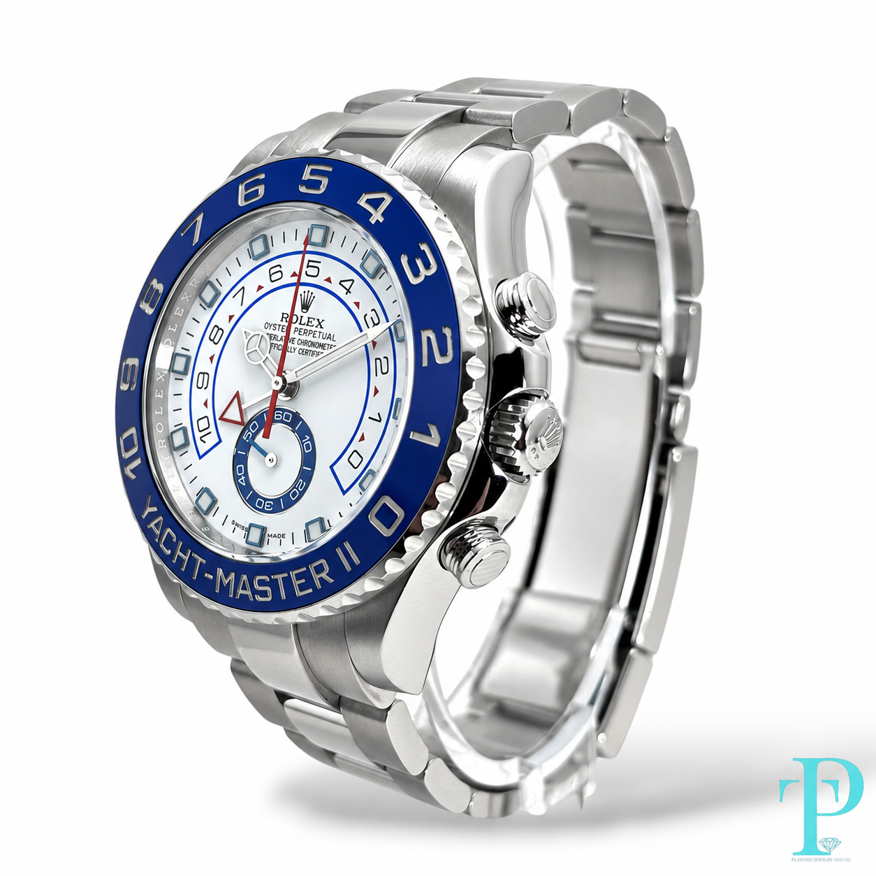 PRE-OWNED 44MM ROLEX YACHT-MASTER II MERCEDES HANDS REF.116680(2019)