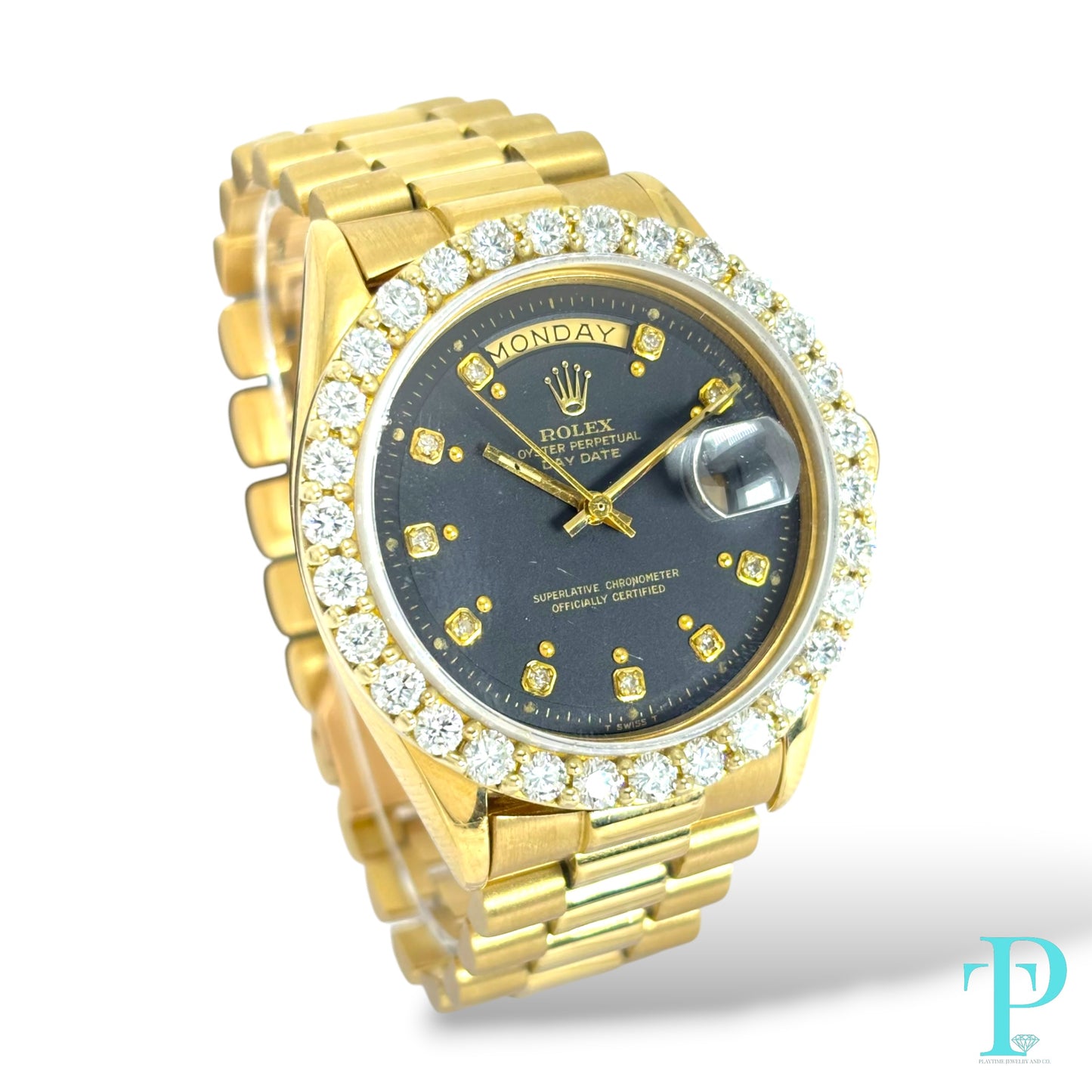 36MM ROLEX DAY-DATE 18KT GOLD MENS WATCH Ref.18038