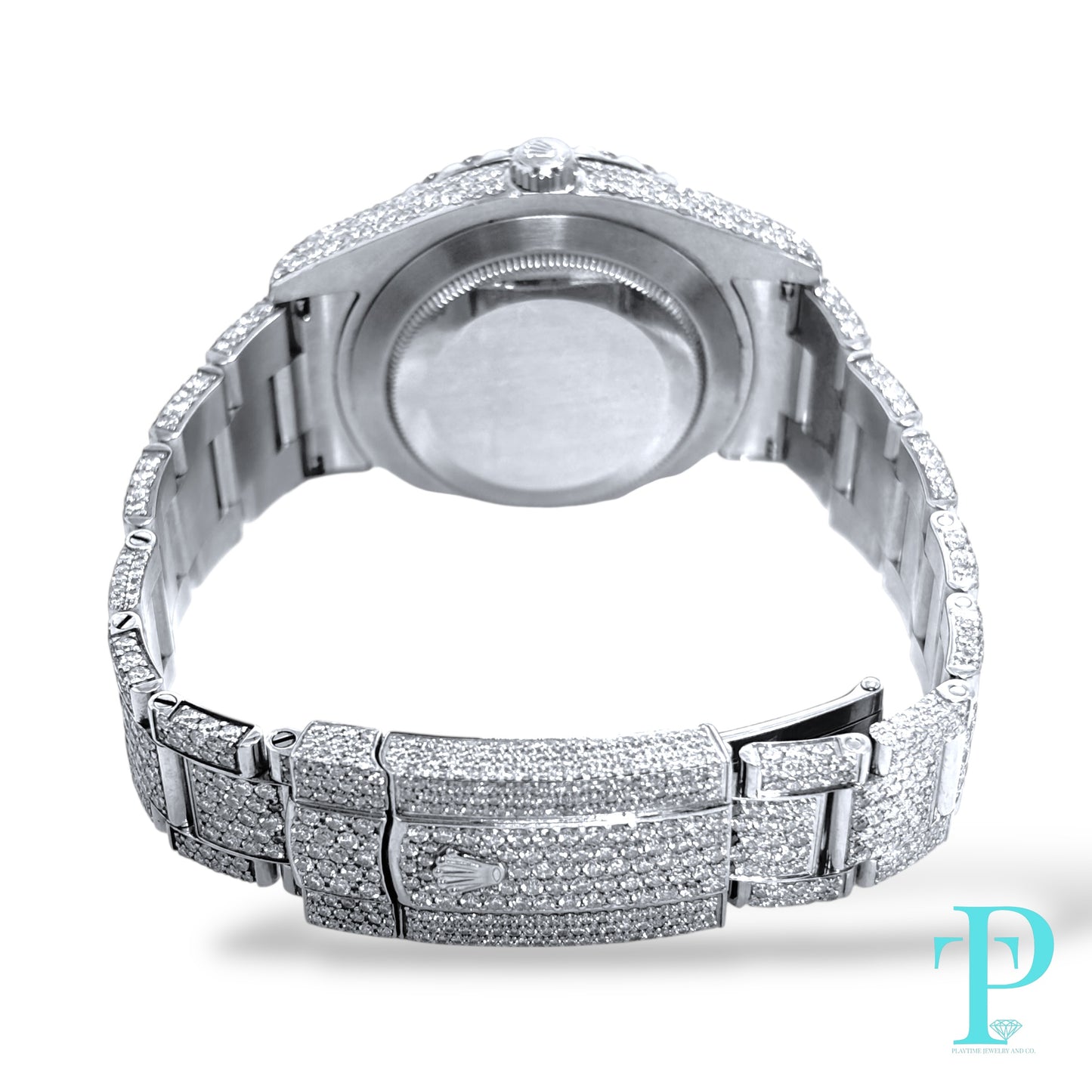 41MM ROLEX DATEJUST “AVALANCHE” / VVS-1 BUSTDOWN / DIAMOND ENCRUSTED / STAINLESS STEEL / OYSTER BRACELET / STICK HOUR-MARKERS / AUTOMATIC MOVEMENT