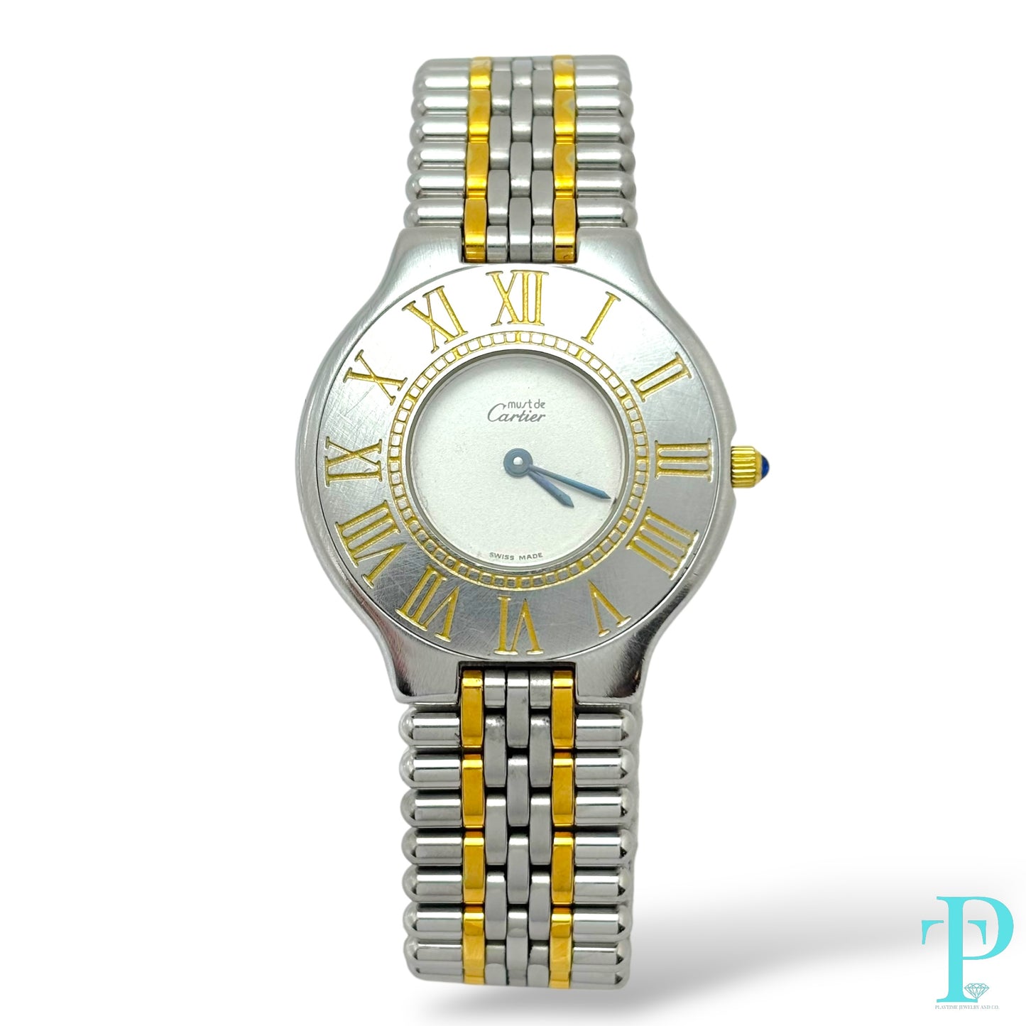 28MM CARTIER “Must 21” / STEEL & GOLD PLATE / QUARTZ MOVEMENT
