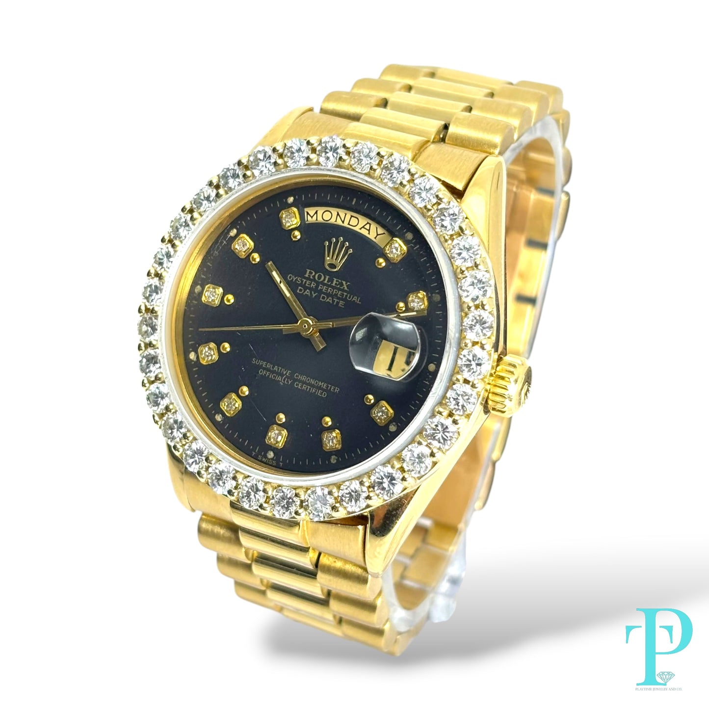 36MM ROLEX DAY-DATE 18KT GOLD MENS WATCH Ref.18038