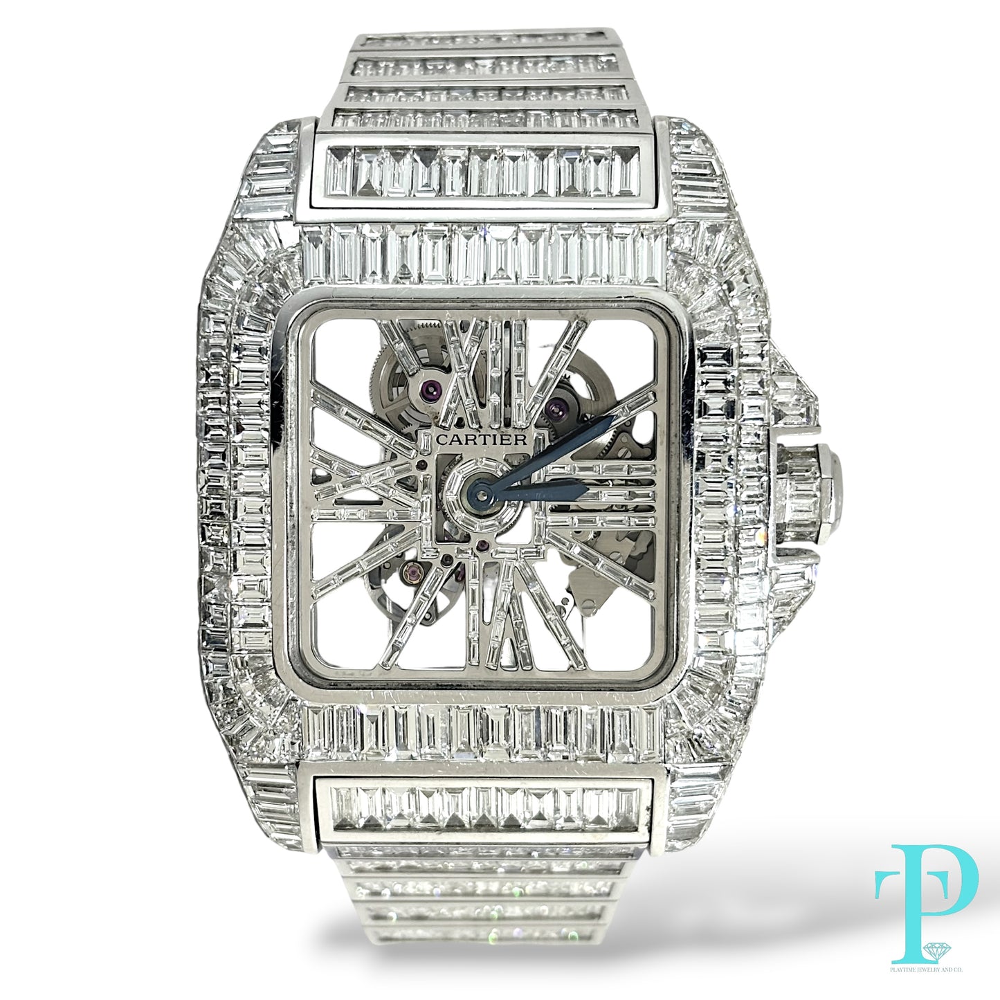 44MM CARTIER SANTOS 100 BAGUETTE CHANDELIER 61.00CTW VVS-1