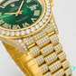 PRE-OWNED 41MM ROLEX DAY-DATE “PRESIDENTIAL” 18KT GOLD 30CTW DIAMOND BUSTDOWN