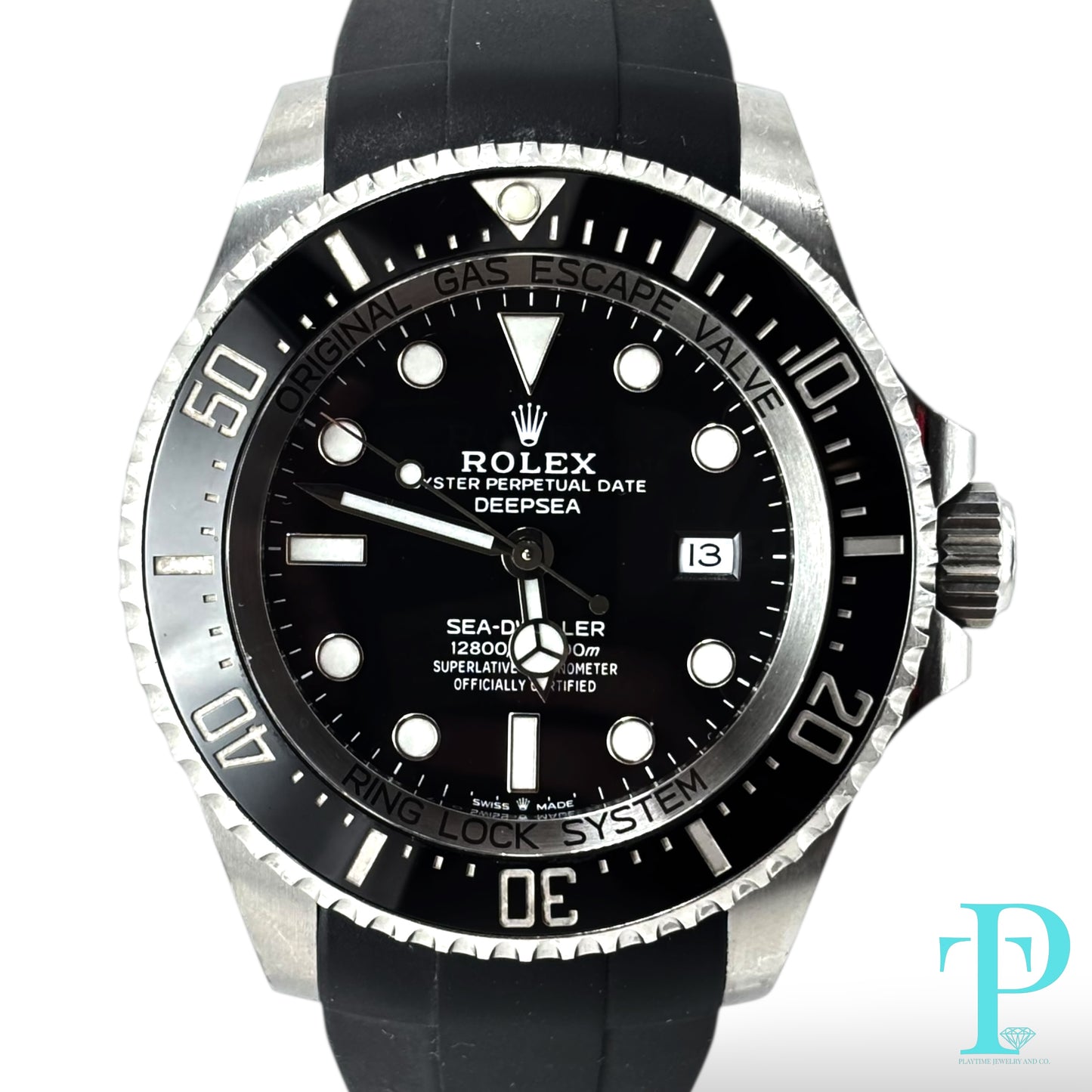 44MM ROLEX DEEPSEA / OYSTER FLEX RUBBER BAND / BLACK DIAL / DATE-FUNCTION / OYSTER-STEEL / AUTOMATIC MOVEMENT