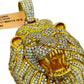 14KT 73.20G VVS-1 9.97CTW NATURAL DIAMOND BIG LION HEAD BUSTDOWN PENDANT