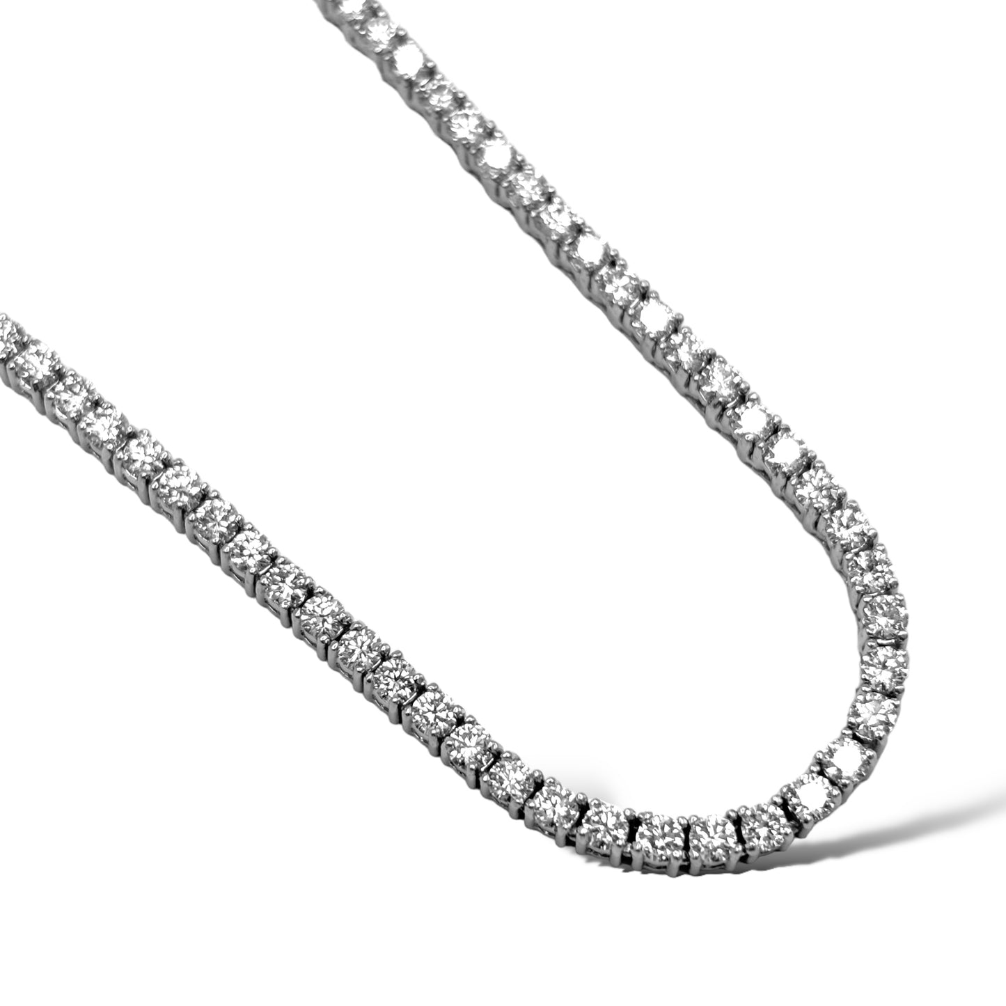 5PT 7CTW 14KT WHITE GOLD DIAMOND TENNIS CHAIN