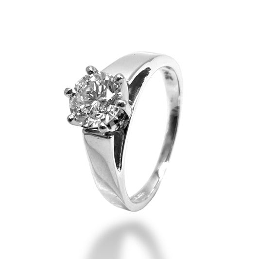 1.00 CT ROUND-CUT DIAMOND ENGAGEMENT RING 14KT