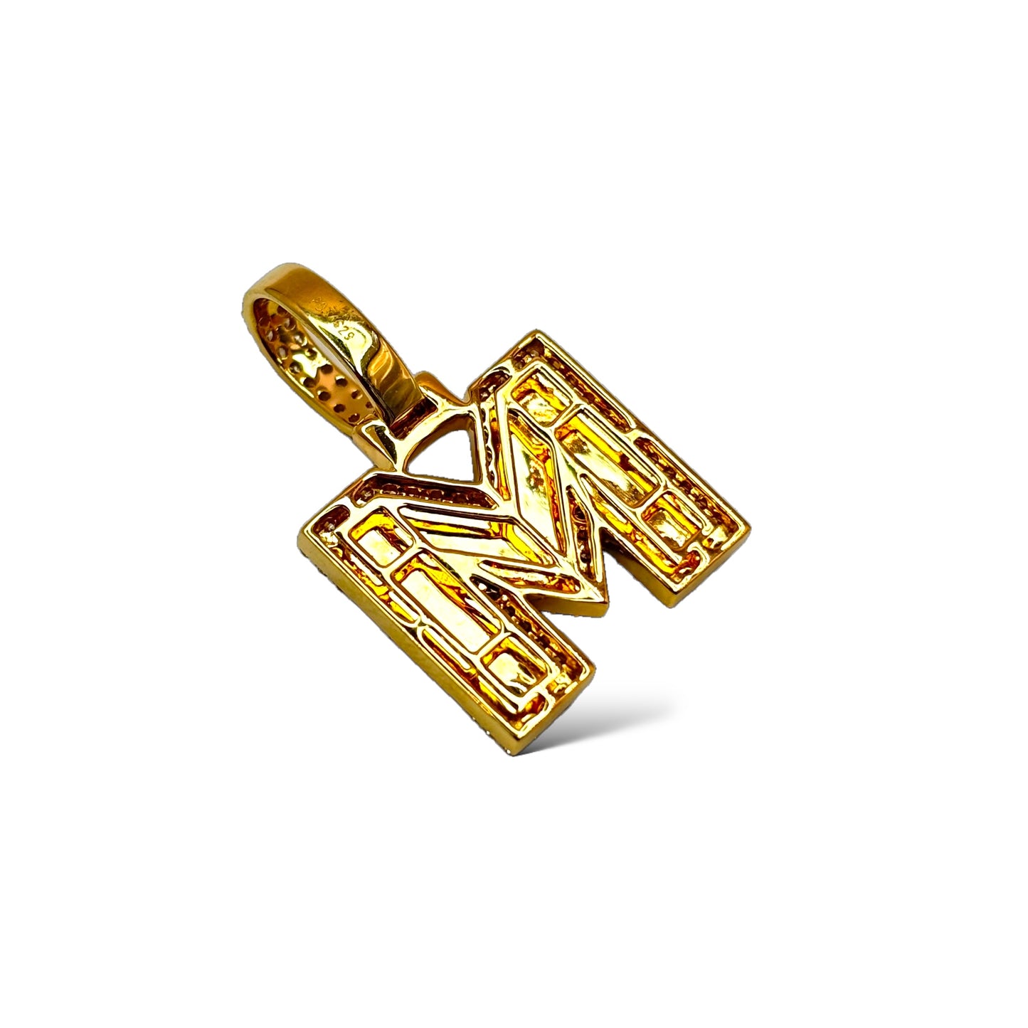 INITIAL CHARM 14KT GOLD VVS-1 DIAMONDS