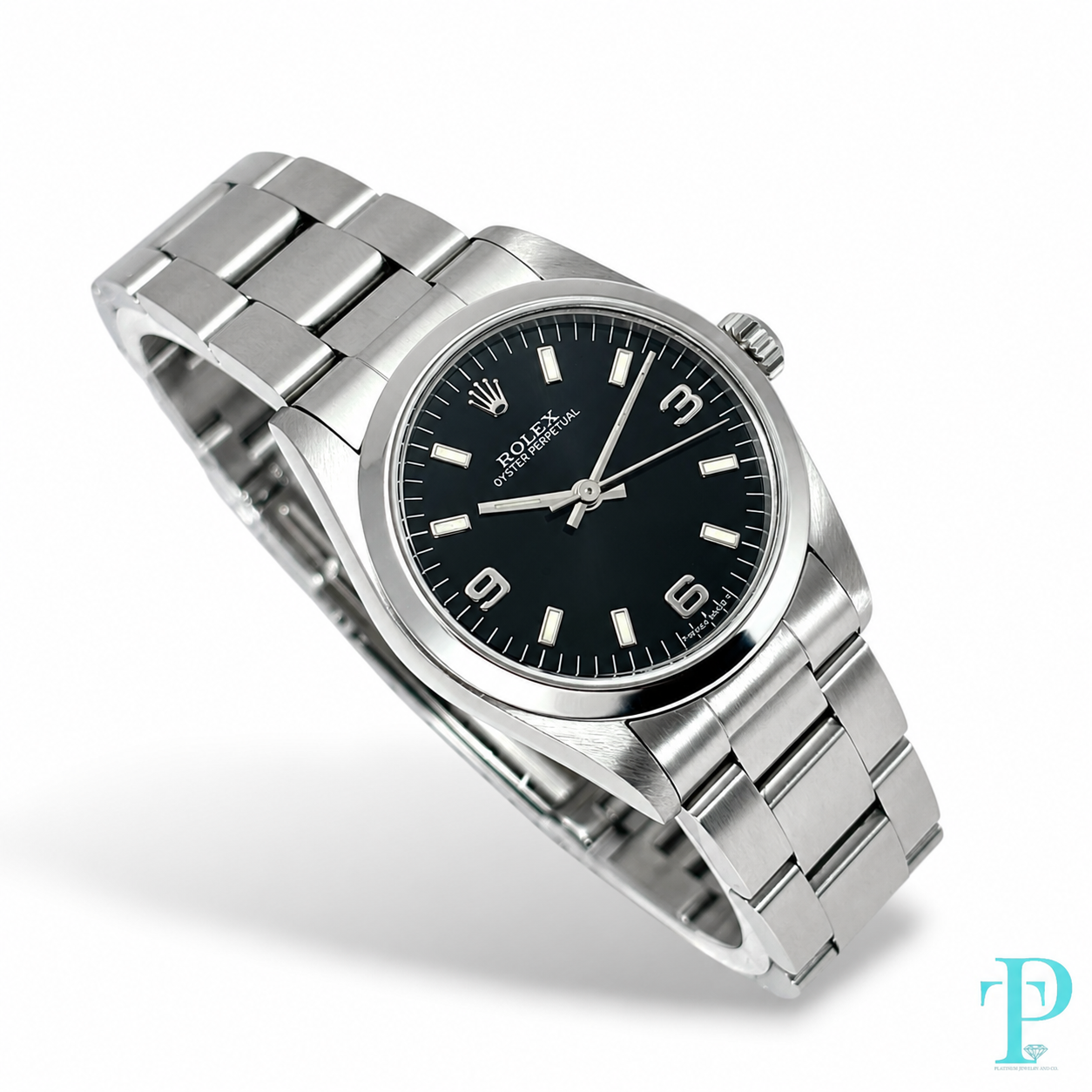 PRE-OWNED 31MM ROLEX OYSTER PERPETUAL 67480 BLACK DIAL