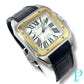 41MM CARTIER SANTOS 100 XL / 18KT YELLOW GOLD / STAINLESS STEEL / WHITE ROMAN DIAL / LEATHER BRACELET / AUTOMATIC MOVEMENT