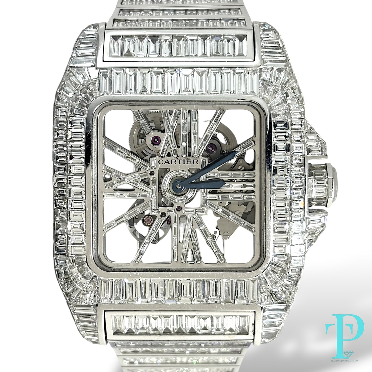 44MM CARTIER SANTOS 100 BAGUETTE CHANDELIER 61.00CTW VVS-1
