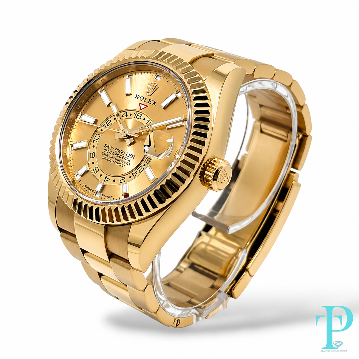 PRE-OWNED 42MM ROLEX SKY-DWELLER 18KT GOLD MENS WATCH REF.336938