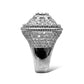 14KT WHITE GOLD PYRAMID SQUARE DIAMOND RING 4.32 CT
