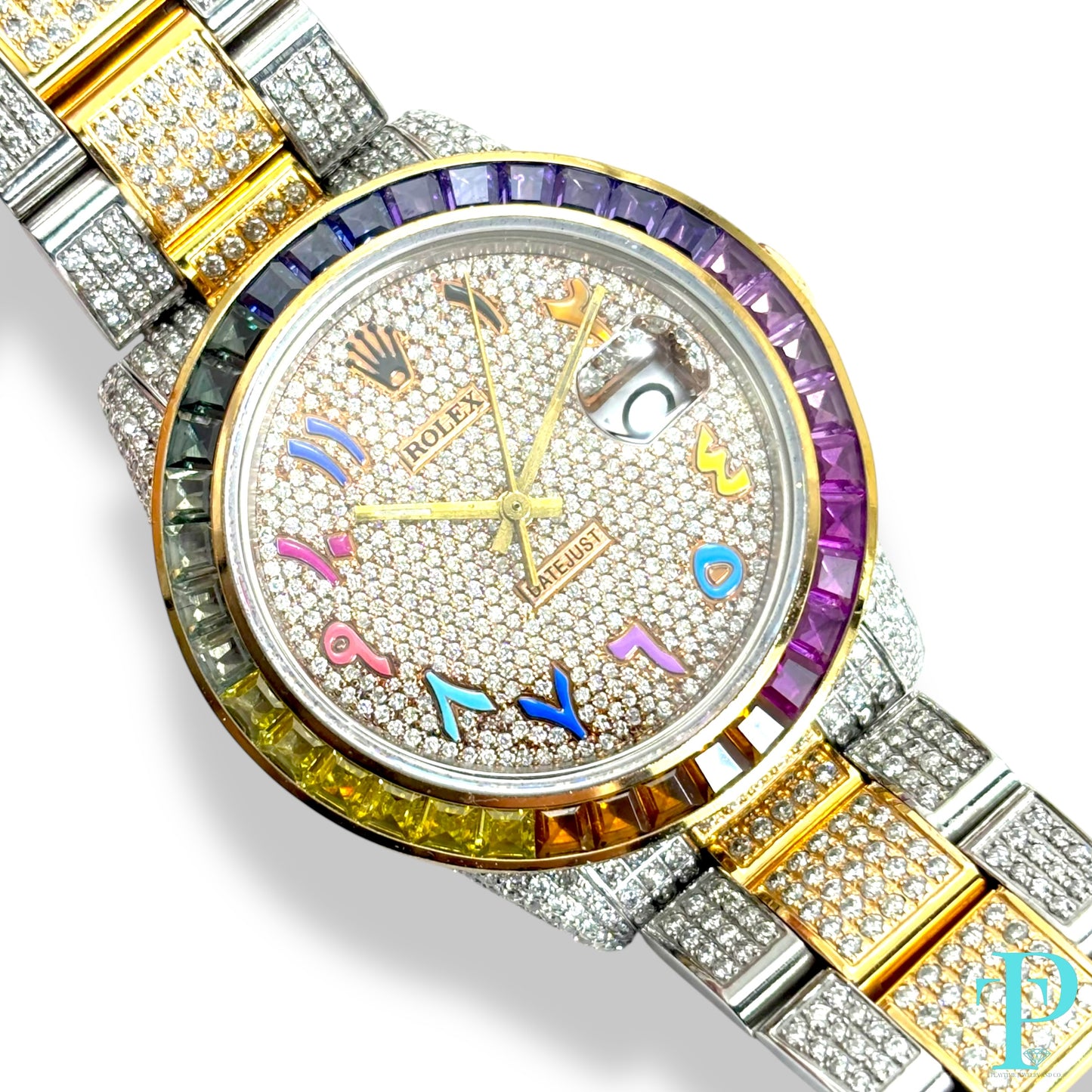 36MM ROLEX DATEJUST / ROSE GOLD TWO-TONE / 15.00CTW DIAMOND / 3.00CTW SAPPHIRE BEZEL / OYSTER BRACELET / AUTOMATIC Ref.16013