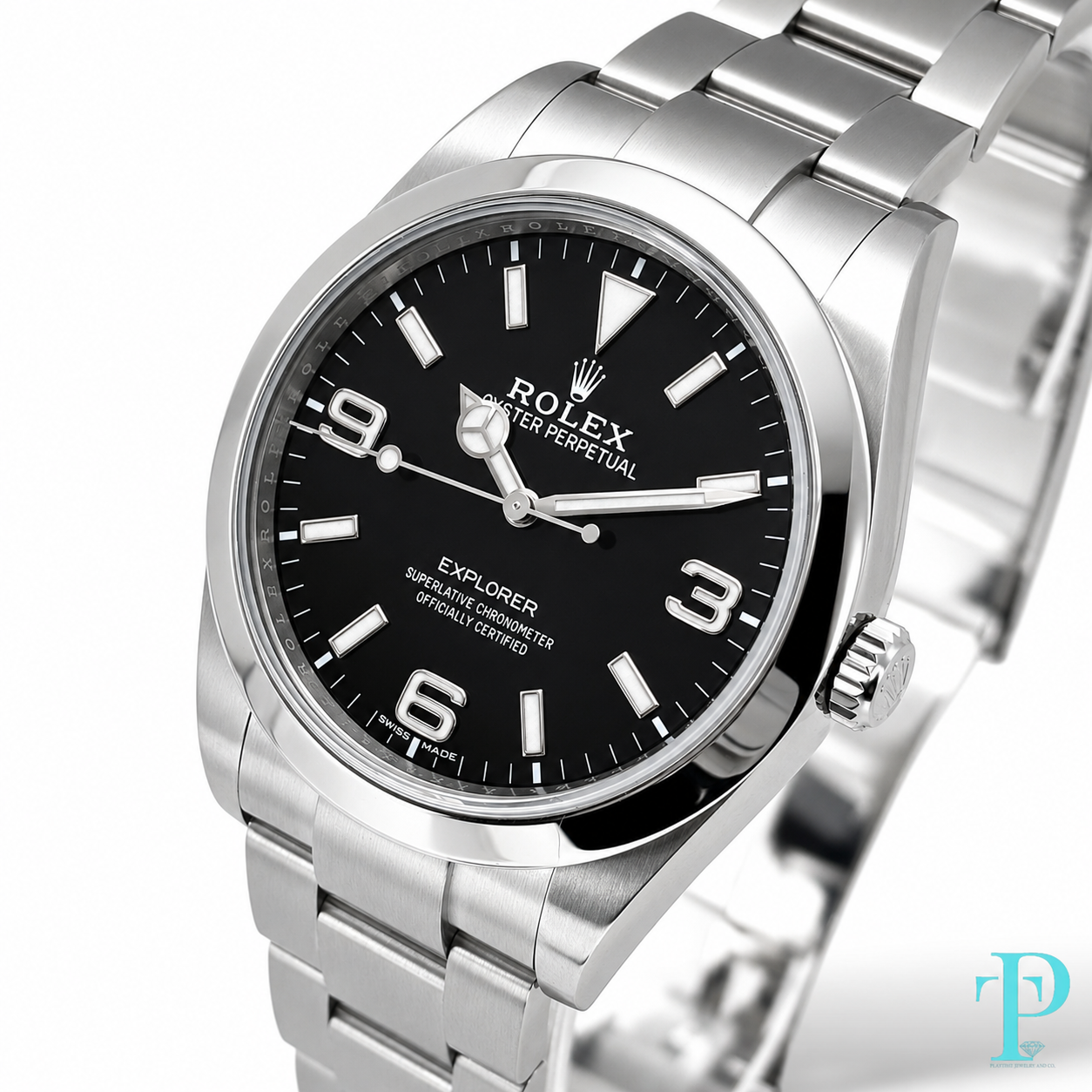 PRE-OWNED 40MM ROLEX EXPLORER 214270 / STEEL / BLACK DIAL