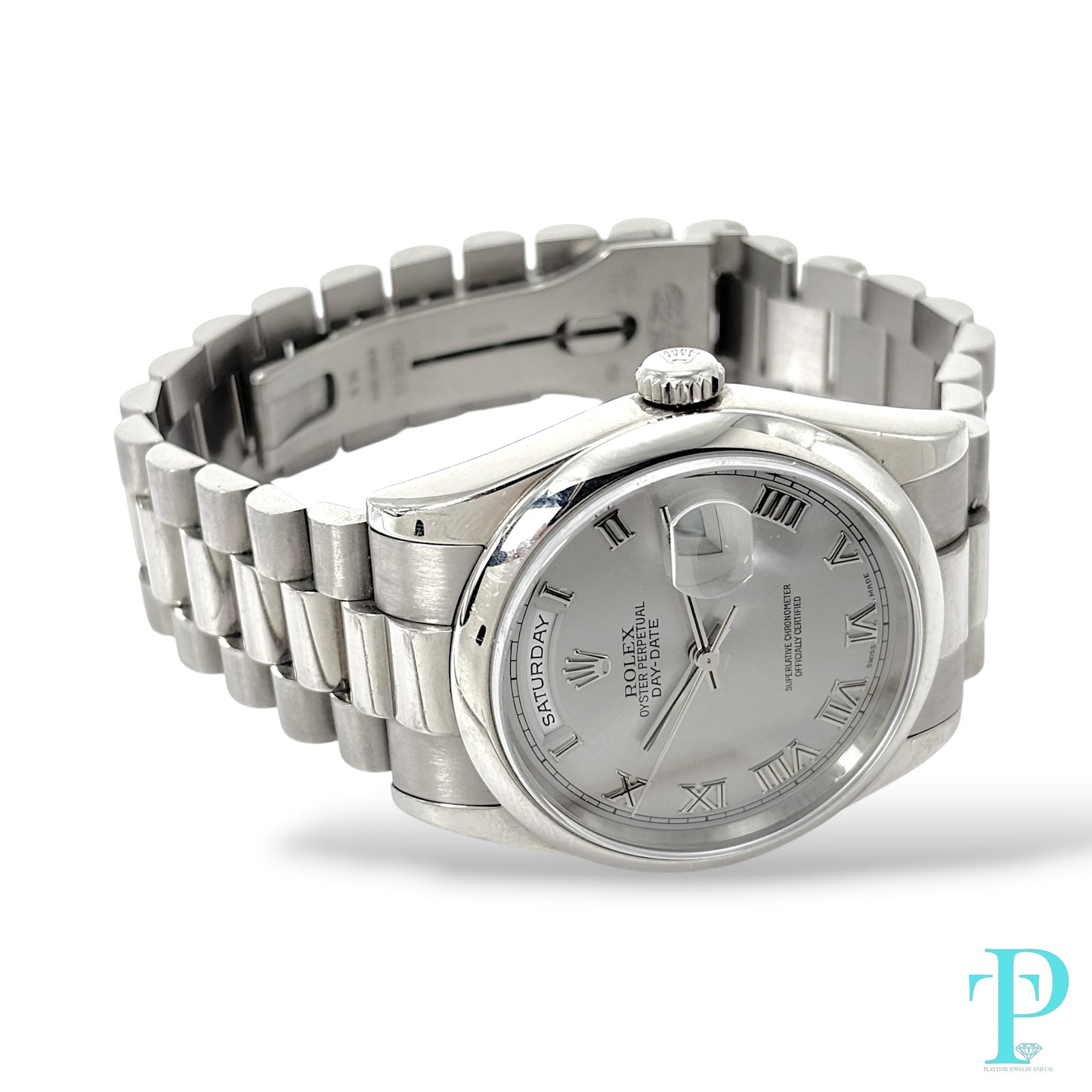 36MM ROLEX DAY-DATE 18KT WHITE GOLD MENS WATCH REF.228238