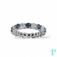 3.20CTW 14KT WHITE GOLD BLUE & WHITE DIAMOND ETERNITY BAND