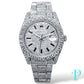 41MM ROLEX DATEJUST “AVALANCHE” / VVS-1 BUSTDOWN / DIAMOND ENCRUSTED / STAINLESS STEEL / OYSTER BRACELET / STICK HOUR-MARKERS / AUTOMATIC MOVEMENT