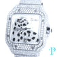 40MM CARTIER SANTOS BUSTDOWN/DIAMOND ENCRUSTED REF.4072 STAINLESS STEEL / MOP DIAMOND DIAL