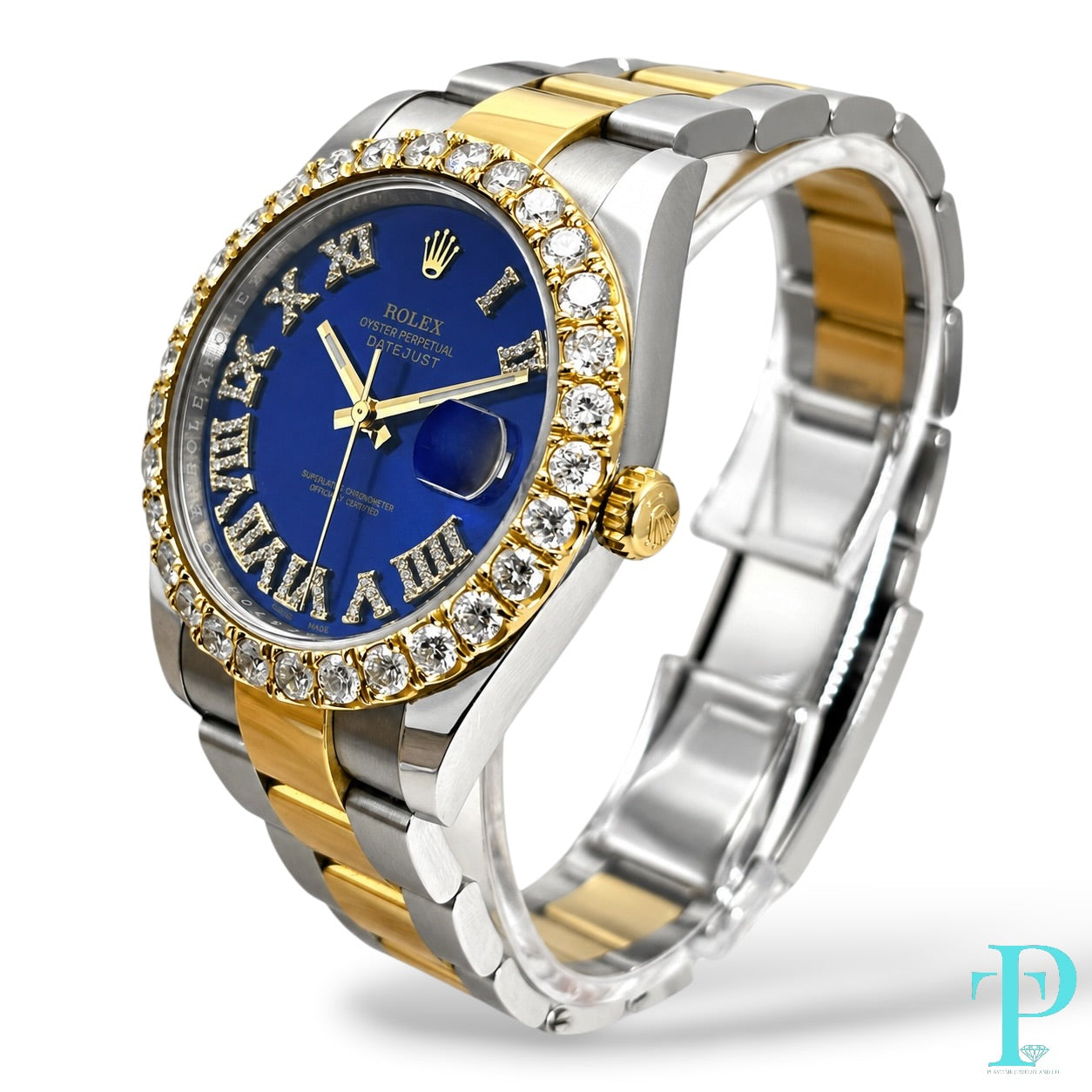 PRE-OWNED 41MM ROLEX DATEJUST REF.116333 18KT-OYSTER & DIAMOND BEZEL