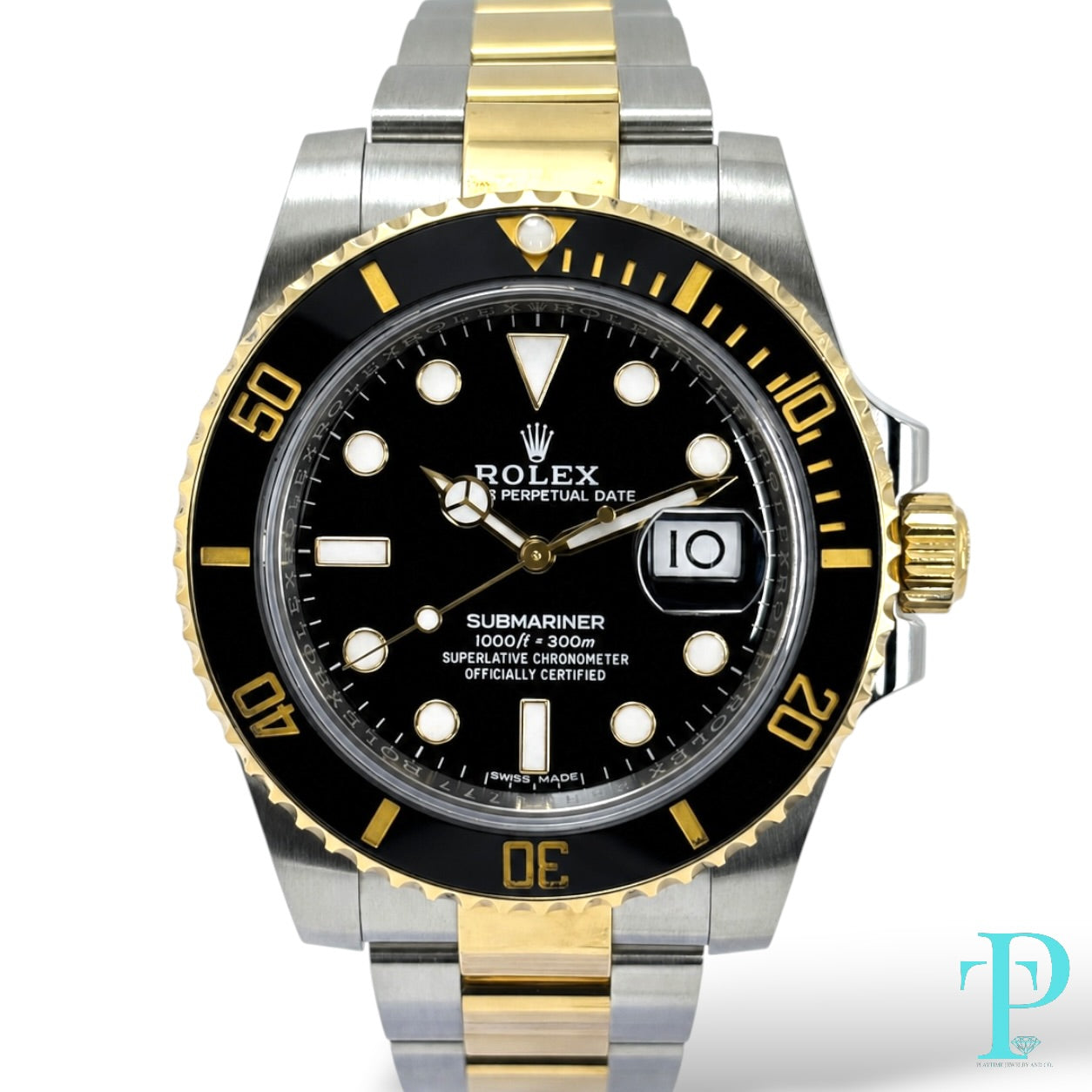 40MM ROLEX SUBMARINER 116610LN BLACK DIAL 18KT YELLOW GOLD TWO-TONE