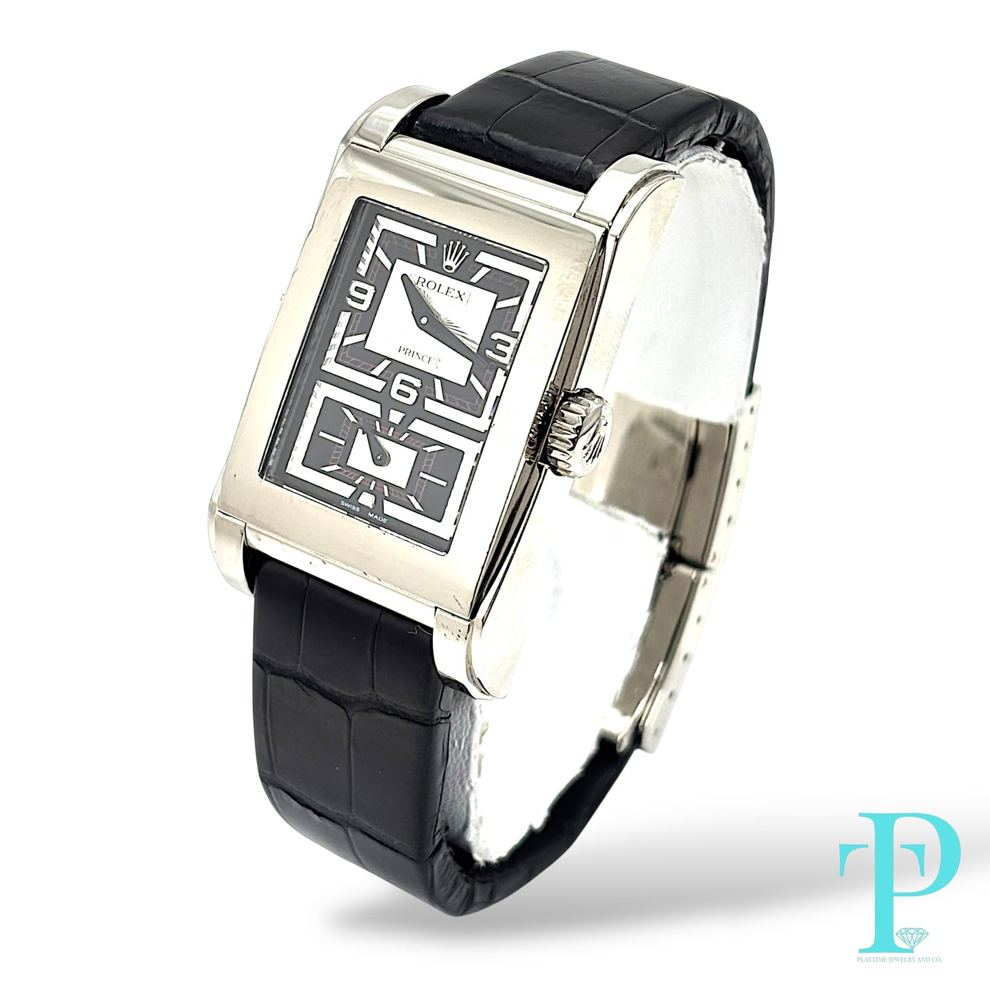 28MM ROLEX CELLINI CHRONOMETER 18KT WHITE GOLD MENS WATCH / REF. 5443/9