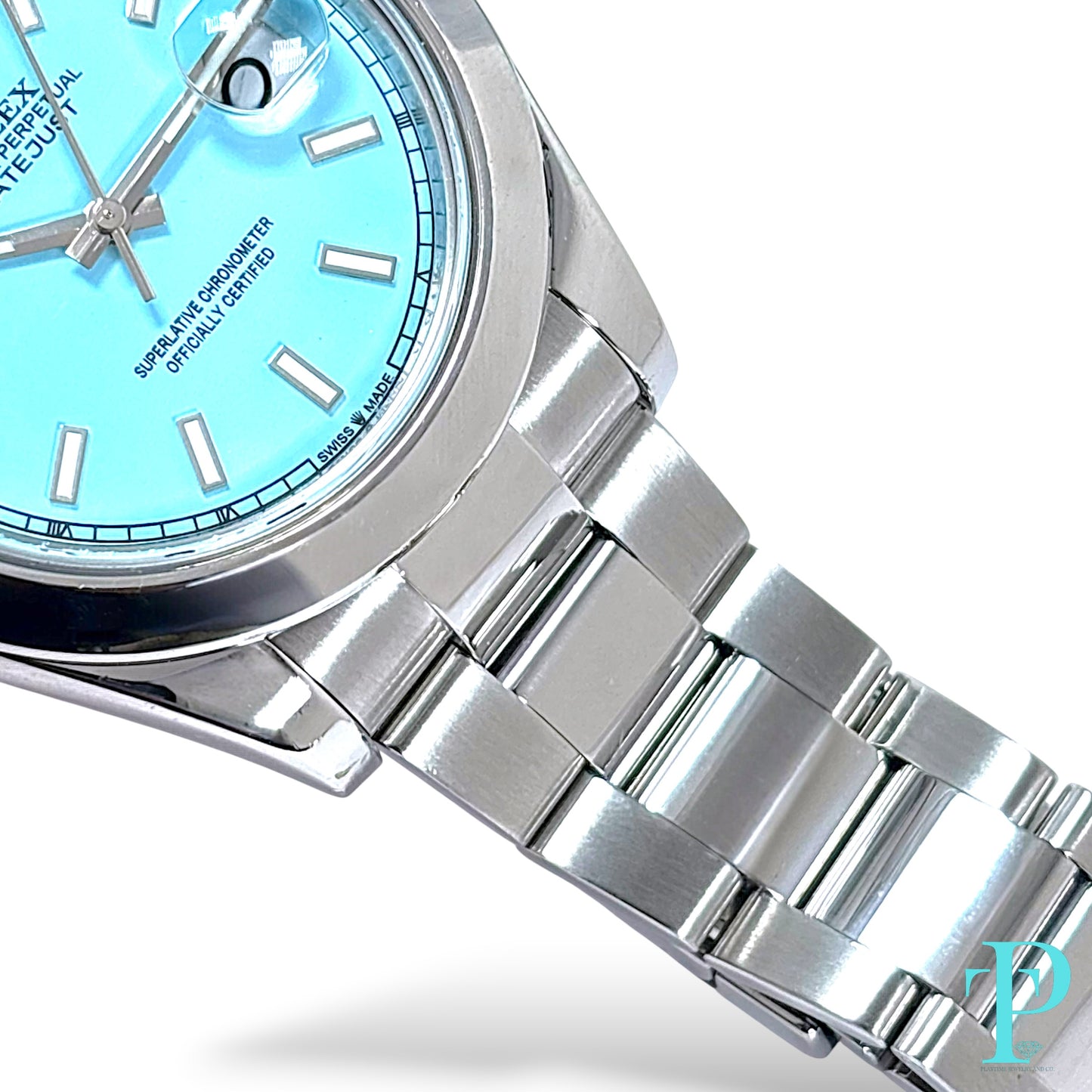 41MM ROLEX DATEJUST TIFFANY BLUE DIAL MENS WATCH REF.116300
