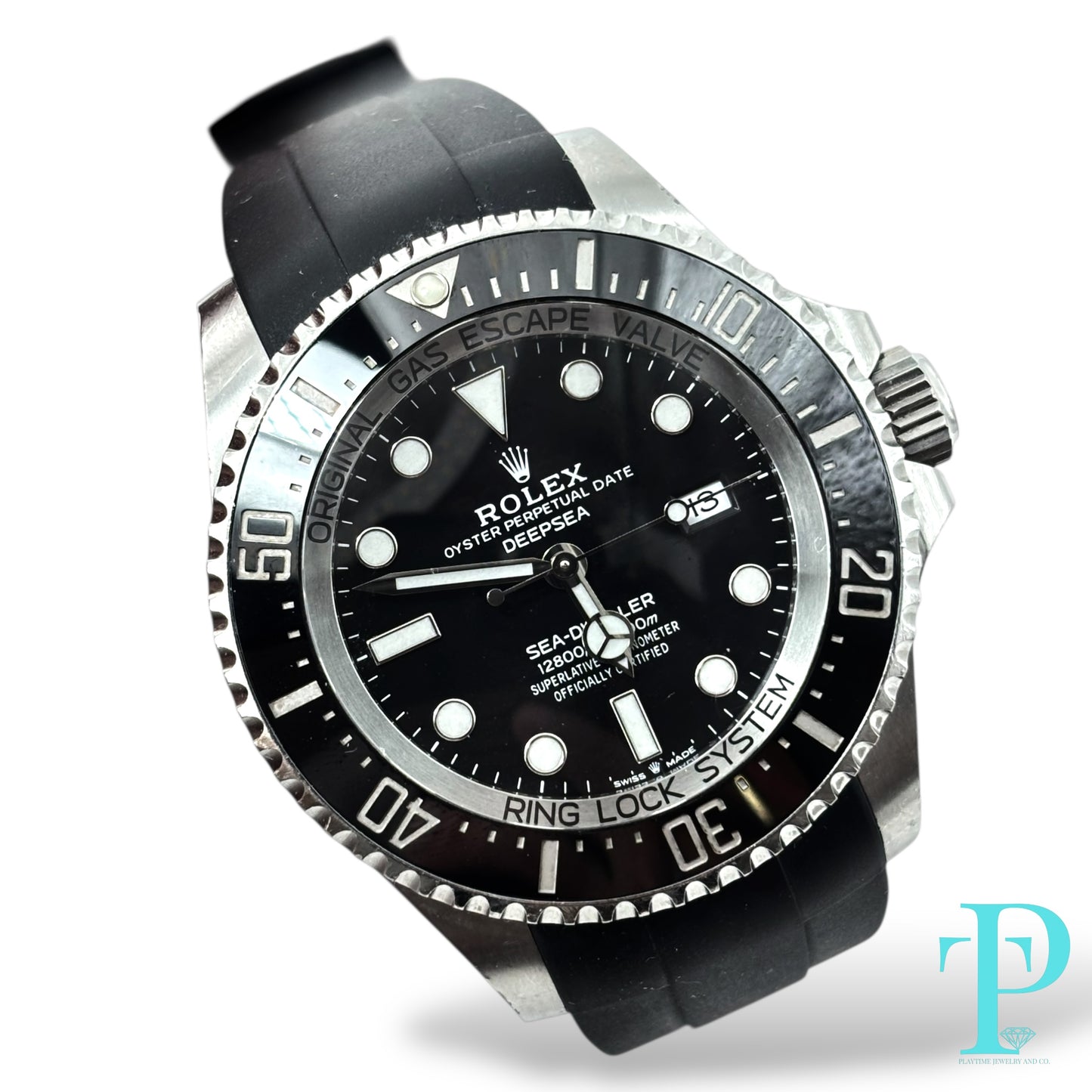 44MM ROLEX DEEPSEA / OYSTER FLEX RUBBER BAND / BLACK DIAL / DATE-FUNCTION / OYSTER-STEEL / AUTOMATIC MOVEMENT