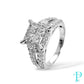 3.5CT PRINCESS-CUT CLUSTER ENGAGEMENT RING 14KT /