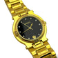 VINTAGE GUCCI 31MM GOLD PLATED DIAMOND DIAL WATCH