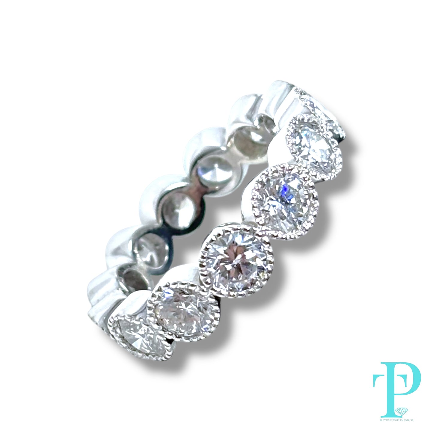 4.00CTW / 3.5MM 14KT WHITE GOLD DIAMOND ETERNITY BAND / VVS-1 LAB-GROWN