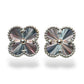 18KT GOLD FLUTED CLOVER EARRINGS(WHITE GOLD)
