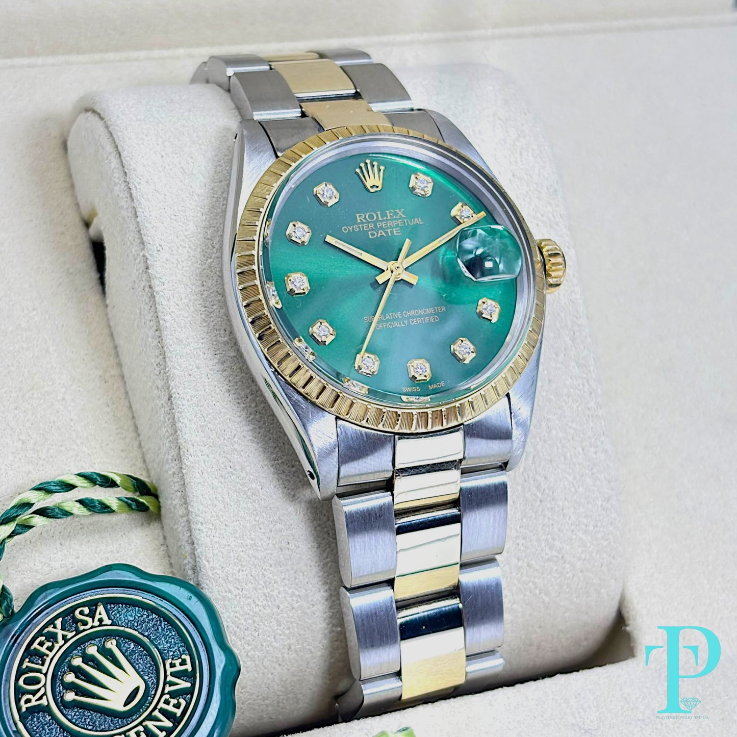 34MM ROLEX DATE 18KT TWO-TONE MEN’S WATCH
