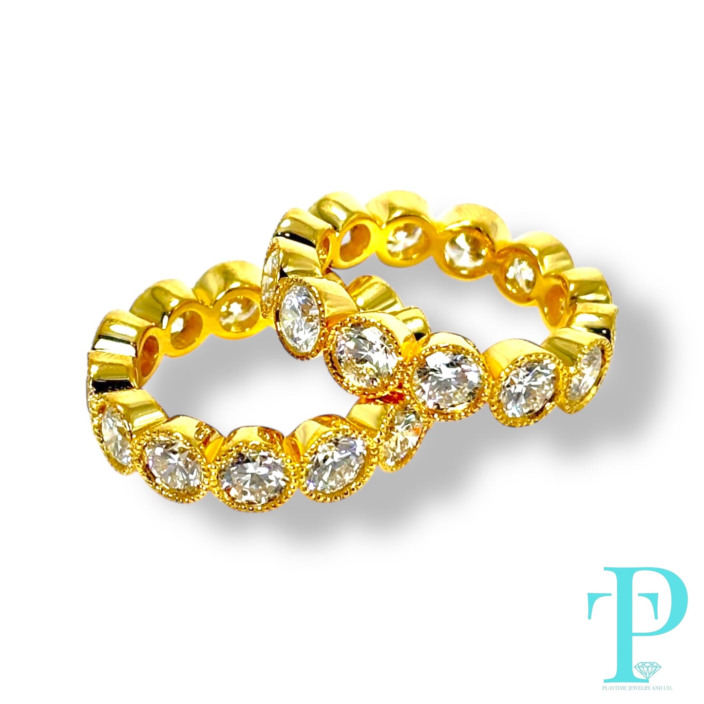 4.00CTW / 3.5MM / 14KT YELLOW GOLD / BEZEL SET / DIAMOND ETERNITY BAND