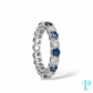 3.20CTW 14KT WHITE GOLD BLUE & WHITE DIAMOND ETERNITY BAND