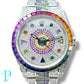 41MM ROLEX DATEJUST RAINBOW SAPPHIRE & DIAMOND BUSTDOWN MEN’S WATCH / REF. 116300