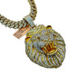 14KT 73.20G VVS-1 9.97CTW NATURAL DIAMOND BIG LION HEAD BUSTDOWN PENDANT