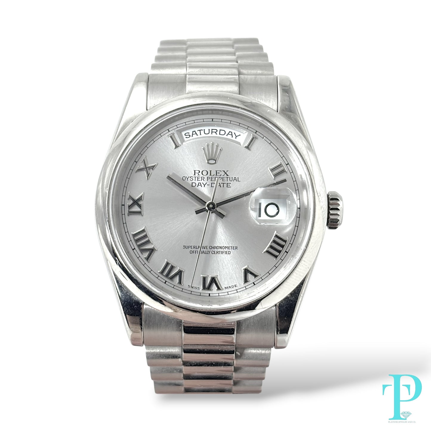 36MM ROLEX DAY-DATE 18KT WHITE GOLD MENS WATCH REF.228238