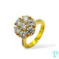 14KT GOLD 1.05CTW LAB-GROWN DIAMOND CLUSTER RING
