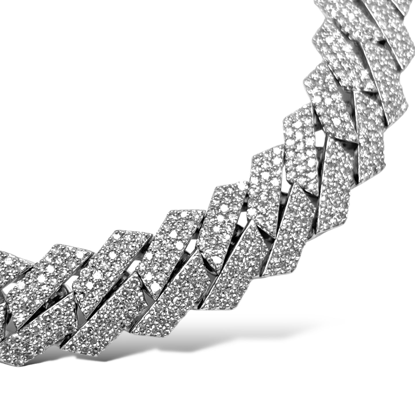 10KT WHITE GOLD DIAMOND MIAMI CUBAN LINK BRACELET 7.00CTW