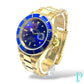 40MM ROLEX SUBMARINER 16618-LB / 18KT YELLOW GOLD MENS WATCH