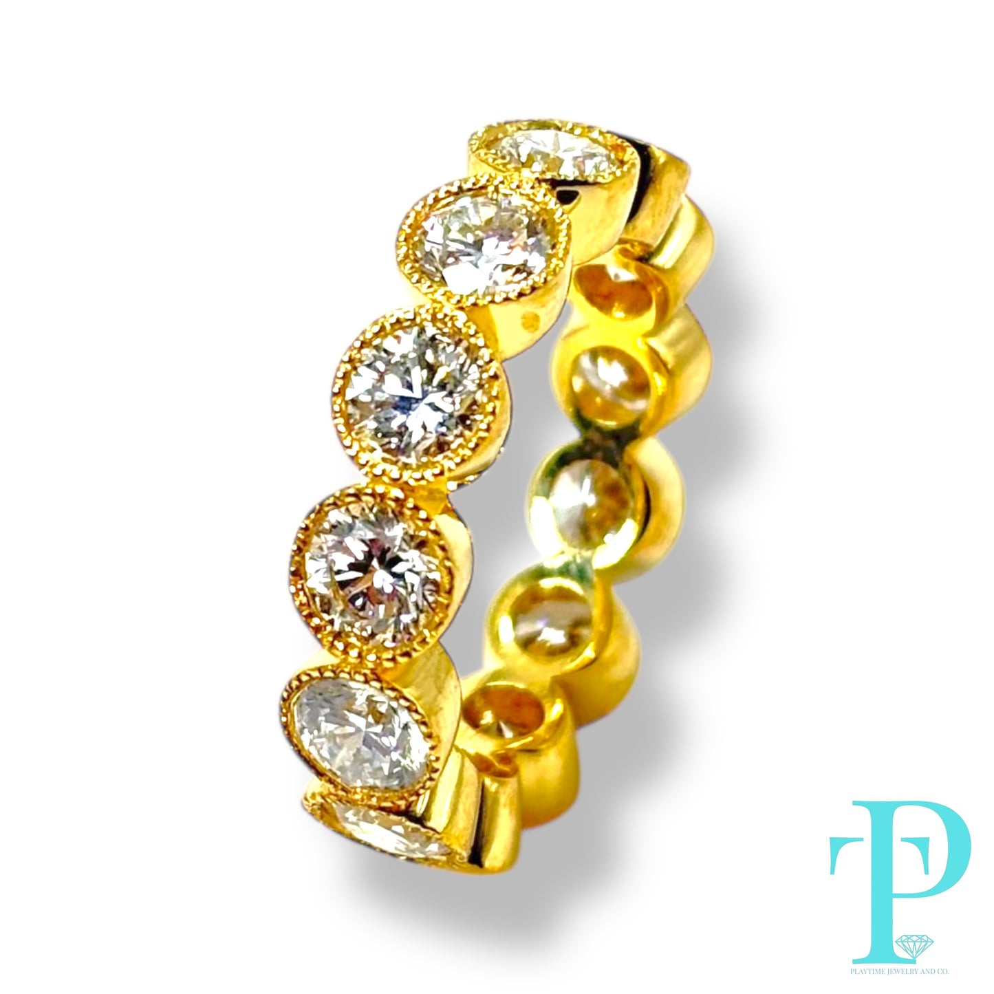 4.00CTW / 3.5MM / 14KT YELLOW GOLD / BEZEL SET / DIAMOND ETERNITY BAND