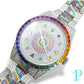 41MM ROLEX DATEJUST RAINBOW SAPPHIRE & DIAMOND BUSTDOWN MEN’S WATCH / REF. 116300