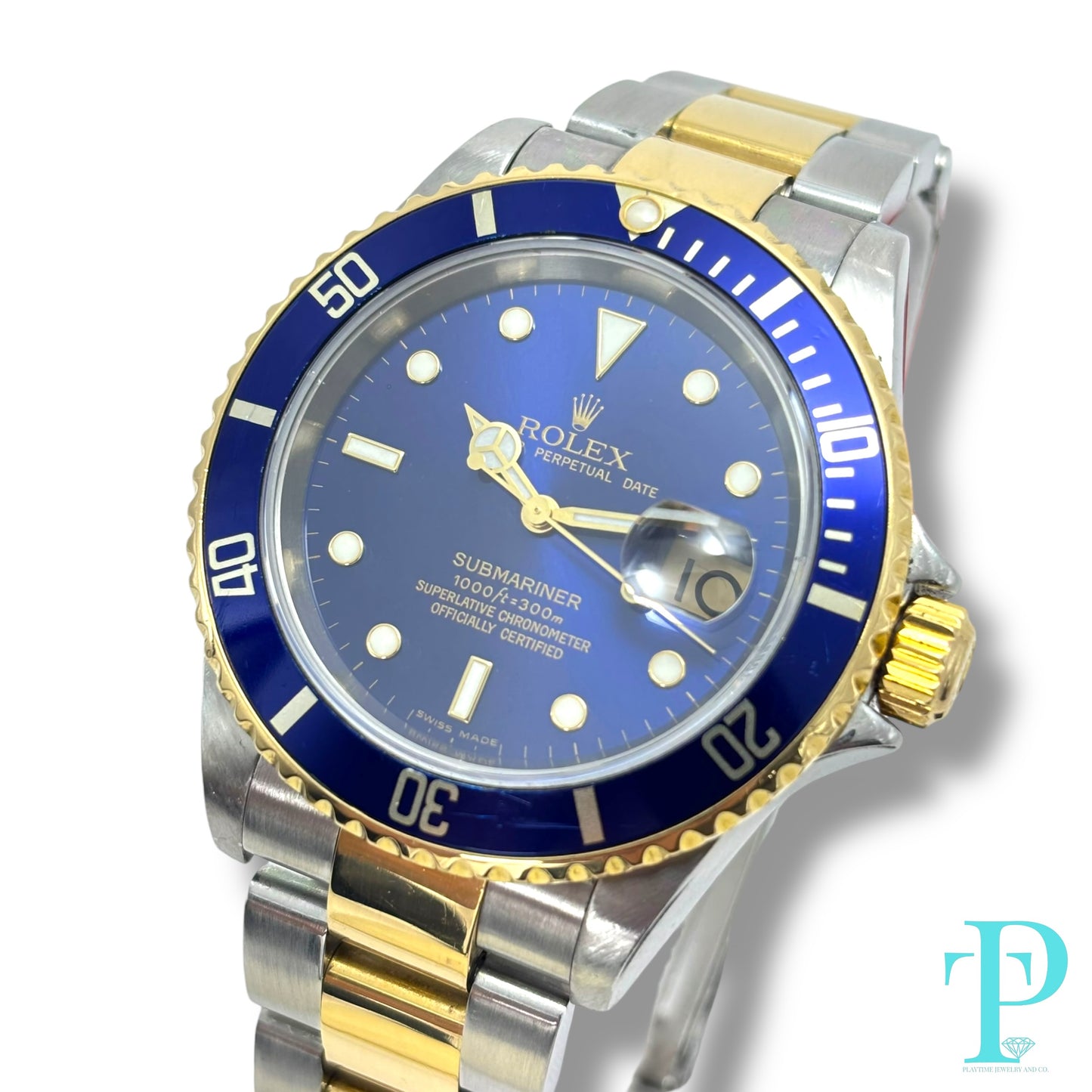 40MM ROLEX SUBMARINER / 18KT GOLD / STEEL TWO-TONE / BLUE DIAL / AUTOMATIC MOVEMENT / REF. 16613