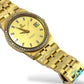36MM OMEGA CONSTELLATION SOLID 18KT YELLOW GOLD / FACTORY DIAMOND SETTING / CHAMPAGNE DIAL DIAMOND HOUR MARKERS