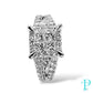 3.5CT PRINCESS-CUT CLUSTER ENGAGEMENT RING 14KT /