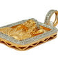 SOLID 14KT GOLD VVS-1 NATURAL DIAMOND JESUS BAGUETTE BORDER PENDANT