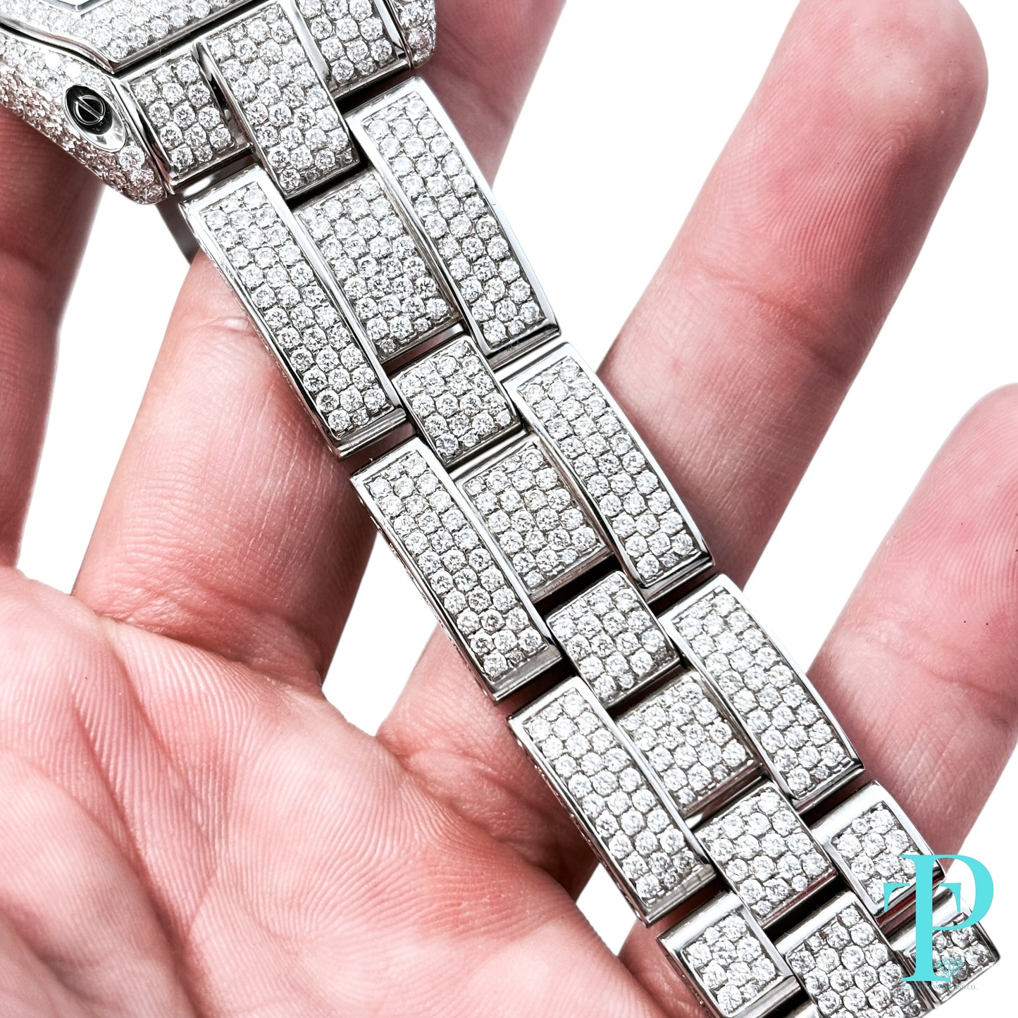 38MM CARTIER ROADSTER BUSTDOWN/DIAMOND ENCRUSTED REF. 2510 STAINLESS STEEL / WHITE ROMAN DIAL / AUTOMATIC MOVEMENT