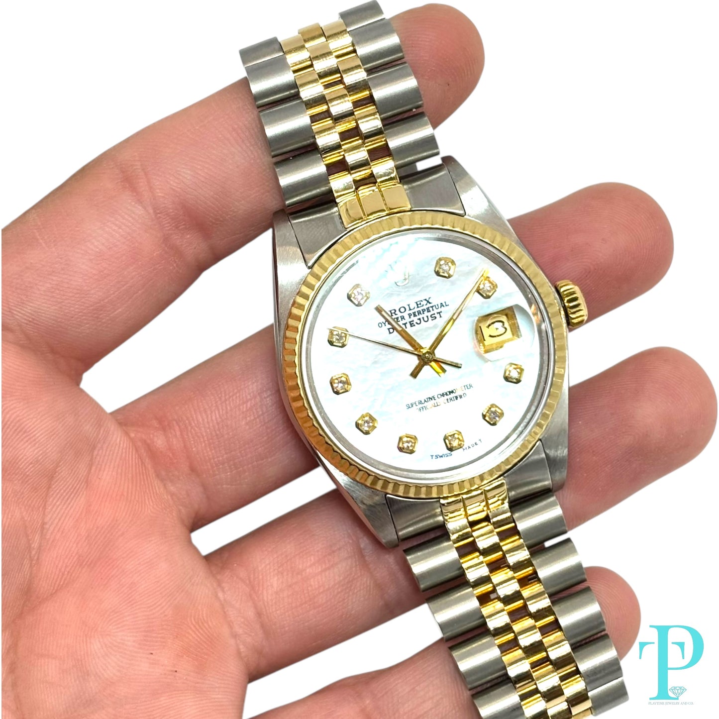 36MM ROLEX DATEJUST 18KT YELLOW GOLD TWO-TONE WITH STEEL. REF.16013